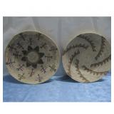 Two Woven Baskets Starburst and Spiral Design See