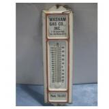 Vtg Metal Washam Gas Co. Thermometer 13'