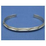 Silvertone SW Style Stamped Bracelet See Info