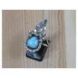 Navajo Sterling Silver Turq Ring See Info