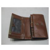 Patricia Nash Wallet - Brown Leather Tri-Fold