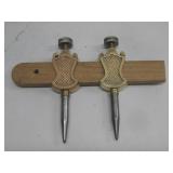Stanley #2 Brass Trammell Points, Marked on Points