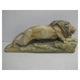 Vtg MCM 20' Lion Sculpture Plaster W/Bronze See