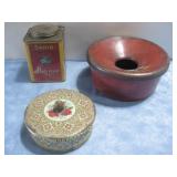 Vtg Decor Tea Tin Decorative Floral Candy Dish See