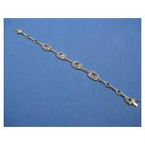 Gold Over Sterling Silver Amethyst Bracelet Hallma