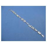 Sterling Silver Cz Bracelet Hallmarked