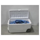 Large Coleman Cooler On Wheels W/Various Items See