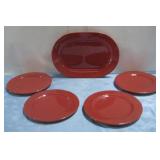 Waechtersbach Red Platter & Plates