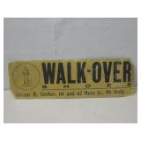 Vtg Walk Over Shoes Abram R. Gerber Sign See