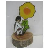 Vtg Signed Ted DeGrazia Stained Glass Sun Catcher
