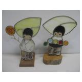 2 Vtg Ted Degrazia Stained Glass Suncatchers See
