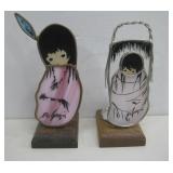 2 Signed Ted DeGrazia Stained Glass Art See Info