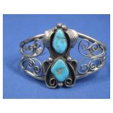 VTG Nickel Silver Turq Bracelet N/A