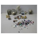 Assorted Stones, Fossils, Paper Weights & Crystals