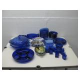 Cobalt Blue Glassware Dishes W/Anchor Hocking See