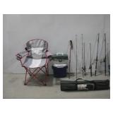 Camping Chair, Fishining Poles, Tackle Box & More