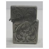 Vtg Refillable Lighter W/Sterling Silver See Info