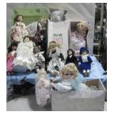 Assorted Vintage Porcelain Dolls