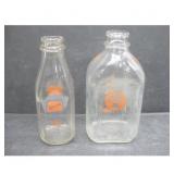 Two Vtg Foremost & Valleygold Glass Milk Bottles