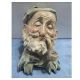 Vtg A. Borsato Old Man Smoking Pipe Bust
