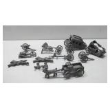 Metal Cast Horse Drawn Wagons 4.5' 6' See Info