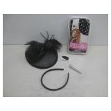 Clip On Black Feather Hair Accessory Headband See