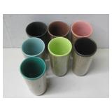 Seven Vintage Raffia Ware Tumblers
