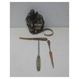 Vtg Cast Metal Pirate Statue 6' Tall & See Info
