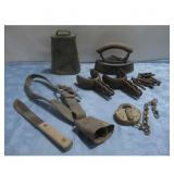 Antique Cow Bell & Spurs Set - Rustic Farm Decor