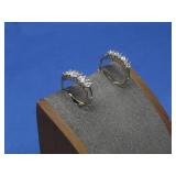 Sterling Silver Earrings W/Faceted Stones See Info