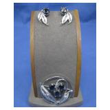 Vtg Sorrento Sterling Silver Brooch & Earrings See