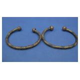 Two Copper & Brass Cuff Bracelets