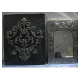 Punched Tin Mirror W/Metal Wall Art See Info