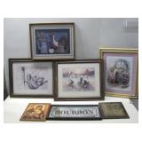 Vtg Bourbon Mirror SW Style Print Art & Wall Decor