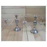 Two Vtg Sterling Weighted Candelabras 11' Tall