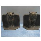 Vtg Metal Cat Bookends 5' x 4'
