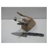 CUTCO Knife Block W/6-Cutco Knives & 2 Steak See