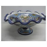 Vtg Talavera Pedestal Fruit Bowl Hand Painted