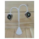 Vtg Navajo Sterling Silver Turq Earrings See Info