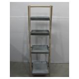 Wood Stand W/Tin Shelves 18.5' x 57' x 18.5'