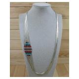 Navajo/Hopi Liquid Silver Multistrand Necklace