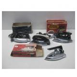 Four Vtg Irons Sunbeam Westinghouse & More