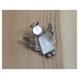 Sterling Silver MOP Angel Brooch Hallmarked