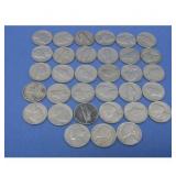 US Mint 33 Nickels - Jefferson - Assorted Dates