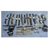Large Assorted Of Watches & Watch Faces Untested