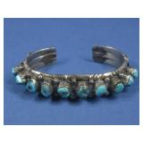 VTG Nickel Silver Sleeping Beauty Turq Bracelet