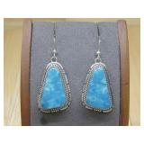 Sterling Silver Turquoise Earrings Hallmarked