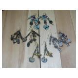 Four Pairs Multicolor Dangle Earrings