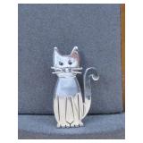 Sterling Silver Cat Pin/Brooch See Info