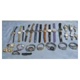 Large Assorted Of Watches & Watch Faces Untested